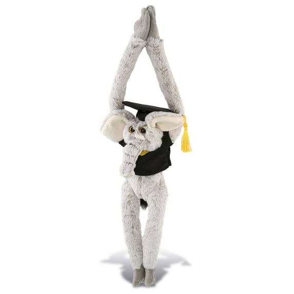DolliBu Long Arms Elephant Graduation Plush Toy - Super Soft Graduation Stuffed Animal Dress Up with Gown and Cap with Tassel Outfit - Congratulatory Graduation Gift - 21 Inches
