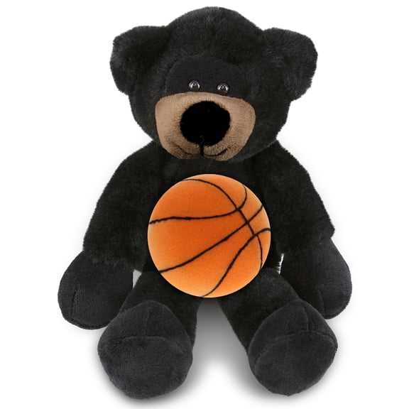 DolliBu Long Leg Black Bear Stuffed Animal with Basketball Plush  Soft Huggable Bear, Adorable Playtime Plush Toy, Cute Wild Life Gift Plush Doll Animal Toy for Kids and Adults  10.5 Inches