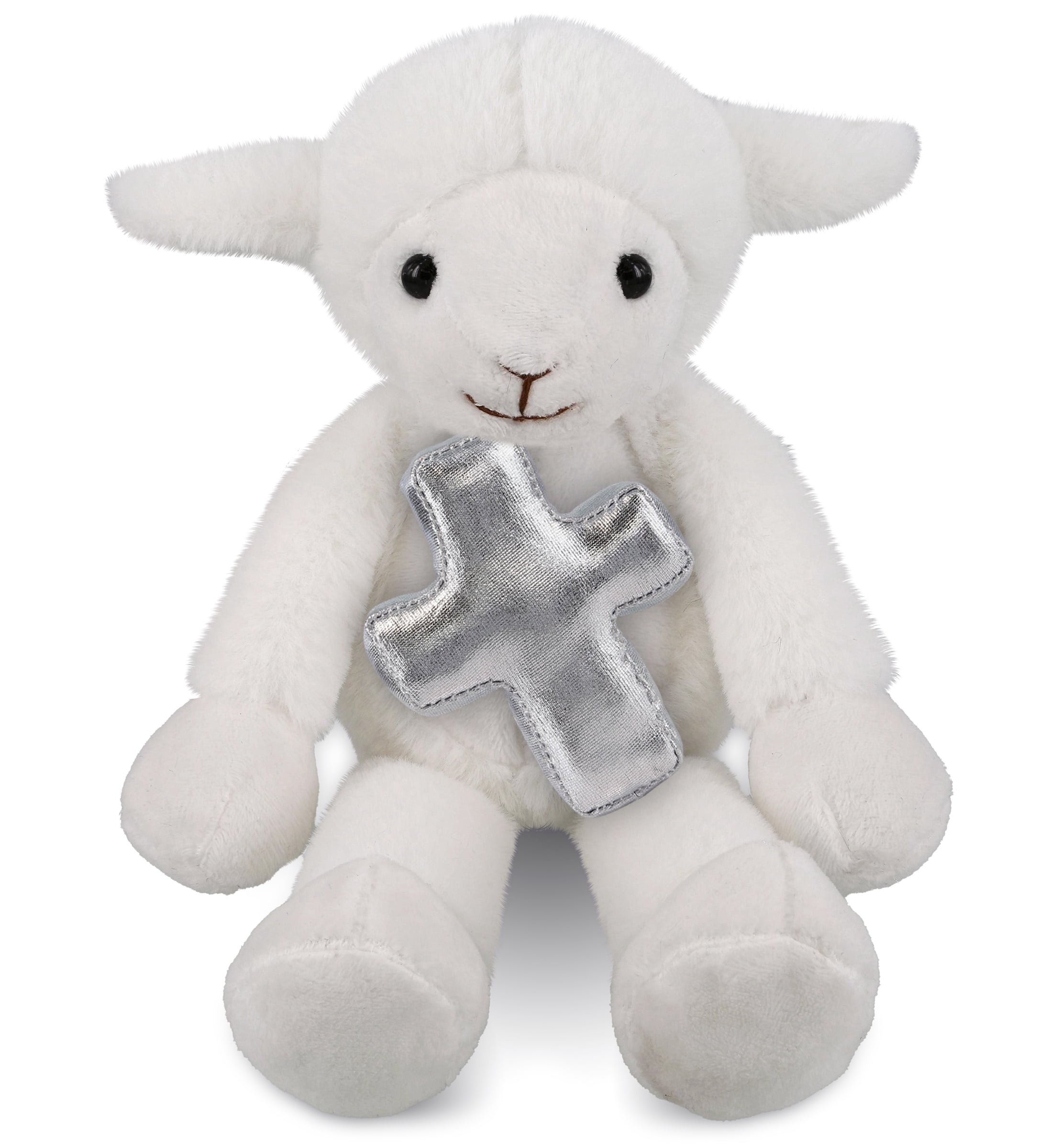 DolliBu Long Leg Lamb Stuffed Animal with Silver Cross Plush ...