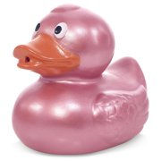 DolliBu Metallic Rose Gold Duck Bath Buddy Squirter - Floating Rose Gold Duck Rubber Bath Toy, Fun Water Squirting Bath Time Play For Toddlers, Toy For Bathtub, Beach, and Pool for Girls and Boys