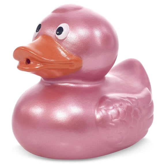 DolliBu Metallic Rose Gold Duck Bath Buddy Squirter - Floating Rose Gold Duck Rubber Bath Toy, Fun Water Squirting Bath Time Play For Toddlers, Toy For Bathtub, Beach, and Pool for Girls and Boys