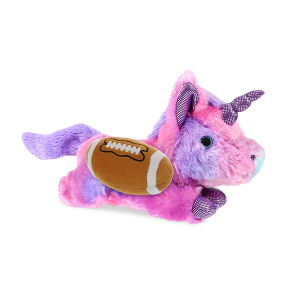 DolliBu Monday Pink Unicorn Stuffed Animal with Football Plush Soft Huggable Unicorn, Adorable Playtime Plush Toy, Cute Fantasy Gift Plush Doll Animal Toy for Kids and Adults 10.5 Inches