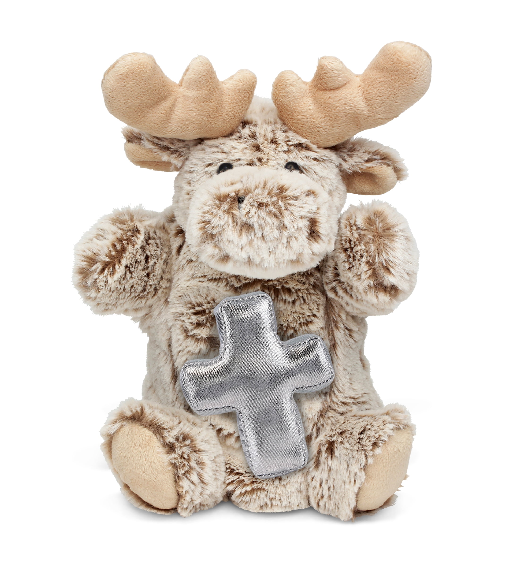 DolliBu Moose Hand Puppet Stuffed Animal with Silver Cross Plush ...