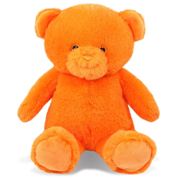 DolliBu Orange Bear Stuffed Animal - Super Soft Huggable Orange Wild Animal Bear Plush Toy Gift for Kids and Adults - 10 Inches