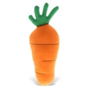 DolliBu Carrot Plush Toy - Orange Vegetable Design with Green Fabric Leaves, Soft Stuffed Animal, 6 inches