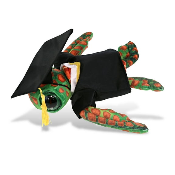 DolliBu Orange Sea Turtle Graduation Plush Toy - Super Soft Turtle Plush Graduation Stuffed Animal Dress Up with Graduation Gown and Cap with Tassel Outfit - Congratulatory Graduation Gift - 10 Inches
