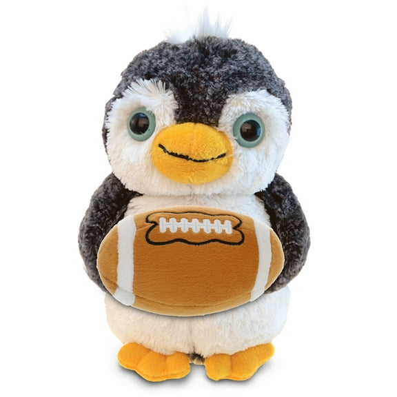 DolliBu Penguin Stuffed Animal with Football Plush - Soft Huggable Penguin, Adorable Playtime Plush Toy, Cute Wildlife Gift, Ocean Plush Doll Animal Toy for Kids and Adults - 8 Inch