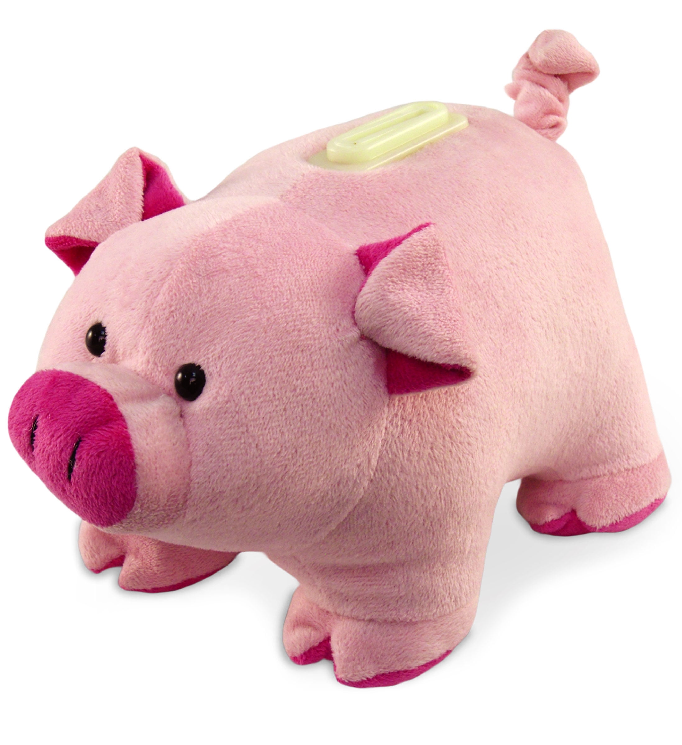 PUZZLED DolliBu Pink Pig Plush Bank - Super Soft Barn Animal Kids Piggy Bank for Boys and Girls, Fluffy Cute Piglet Stuffed Animal Savings Bank Toy, Adorable Kid's First Coin Bank Money Storage Toy - 9 Inch