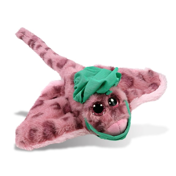 DolliBu Pink Rose Stingray Doctor Plush Toy - Super Soft Stuffed Animal Dress Up with Scrub Face Mask and Cap Outfit, Fluffy Toy Plush Gift for Doctor, Nurse, Surgeon - 15 Inches