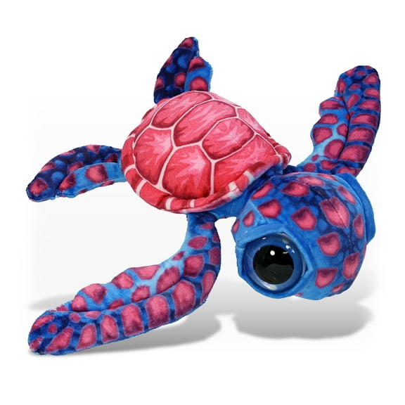 DolliBu Pink Sea Turtle Super Soft Stuffed Animal, Cute Realistic Stuffed Animals for Girls. Boys and Adults Animal Gifts, Kids Ocean Nursery Decor for Newborn, Cuddly Wild Baby Plush Toys - 10 Inches
