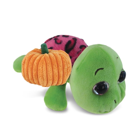 DolliBu Pink Shell Sea Turtle Stuffed Animal with Pumpkin Plush Decor - Sea Turtle Pumpkin Plush Animal for Fall, Halloween and Thanksgiving, Pumpkin Plush Toy for Baby, Kids, Adults - 6 Inches