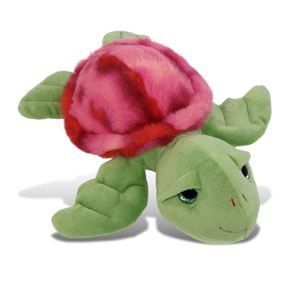 DolliBu Pink Tie-Dye Green Sea Turtle Super Soft Stuffed Animal, Cute Realistic Stuffed Animals for Girls, Boys, Adults Animal Gifts, Kids Nursery Decor for Newborn, Cuddly Soft Plush Toys - 10 Inches