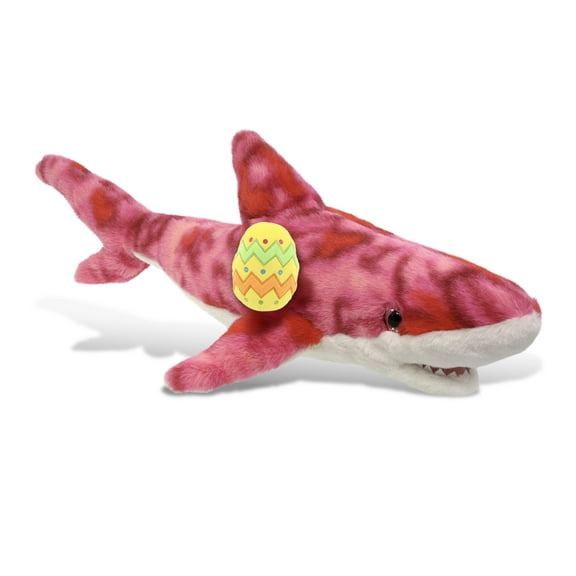 DolliBu Pink Tie-Dye Shark with Yellow Easter Egg Plush - Perfect Shark Stuffed Animals for Easter Basket, Cute Easter Egg Stuffed Animal Spring Toys for Girls, Boys, and Babies - 23 Inches