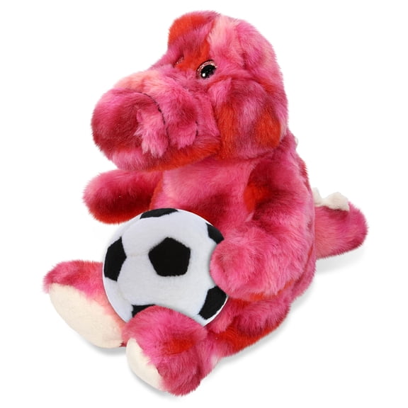 DolliBu Pink Tie-Dye Sitting Alligator Stuffed Animal with Soccer Ball Plush - Huggable Alligator Playtime Plush Toy, Cute Wildlife Gift, Super Soft Plush Doll Animal Toy for Kids, Adults - 8 Inches