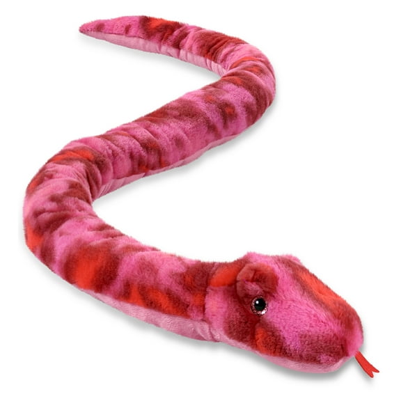 DolliBu Pink Tie-Dye Snake Stuffed Animal - Huggable Snake Plush, Adorable Playtime Plush Toy, Cute Wildlife Animal Cuddle Gifts, Super Soft Plush Doll Animal Toy for Kids and Adults - 60 Inches