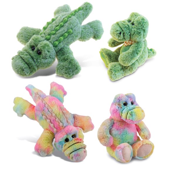 DolliBu Plush Alligator Stuffed Toys - Soft Huggable Alligator Plush Kit, Adorable Creature Plush toys, Cute Alligator Cuddle Gifts, Super Soft Plush Doll Wildlife Toys for Kids and Adults - 4 Pack