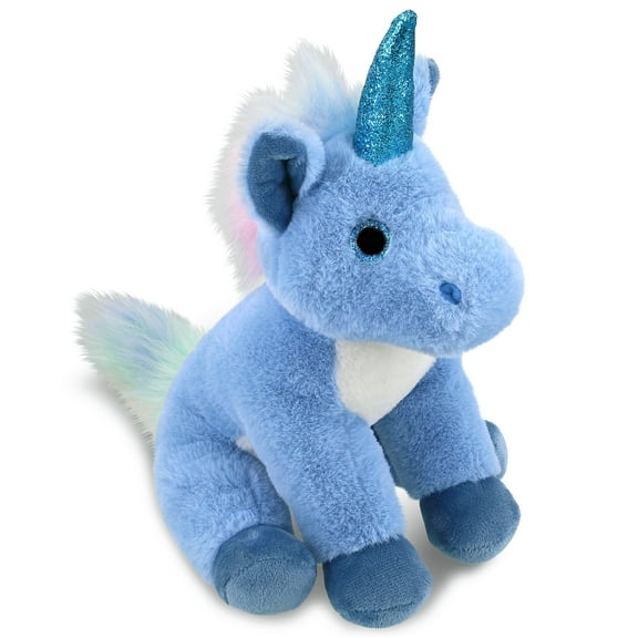 DolliBu Plush Blue Unicorn Stuffed Animal - Soft Huggable Unicorn, Adorable Playtime Unicorn Plush Toy, Cute Fantasy Cuddle Gifts, Super Soft Plush Doll Animal Toy for Kids and Adults - 9 Inches