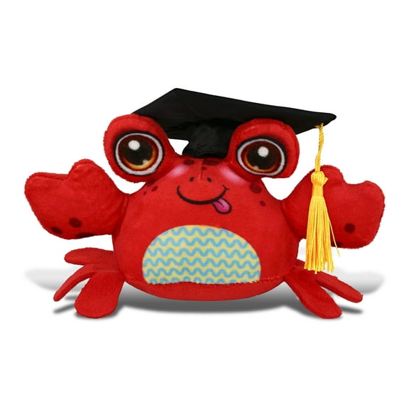 DolliBu Plush Buddies Crab Graduation Plush Toy Stuffed Animal - Graduation Gift Stuff Animal Plush Toys with Cap with Tassel Outfit - Cute Congratulatory Graduation Gift For Kids - 8 Inches