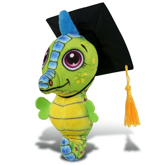 DolliBu Plush Buddies Seahorse Graduation Plush Toy Stuffed Animal - Graduation Gift Stuff Animal Plush Toys with Cap with Tassel Outfit - Cute Congratulatory Graduation Gift For Kids - 7.5 Inches