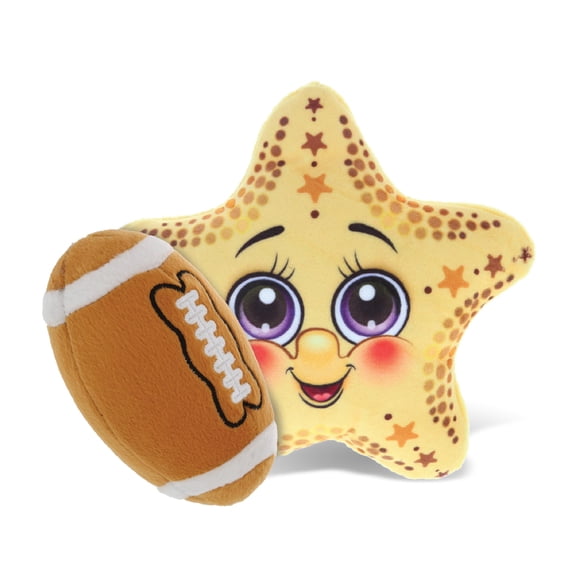 DolliBu Plush Buddies Starfish Stuffed Animal with Football Plush Soft Huggable Starfish, Adorable Playtime Plush Toy, Cute Ocean Life Gift Doll Animal Toy for Kids and Adults 6 Inches