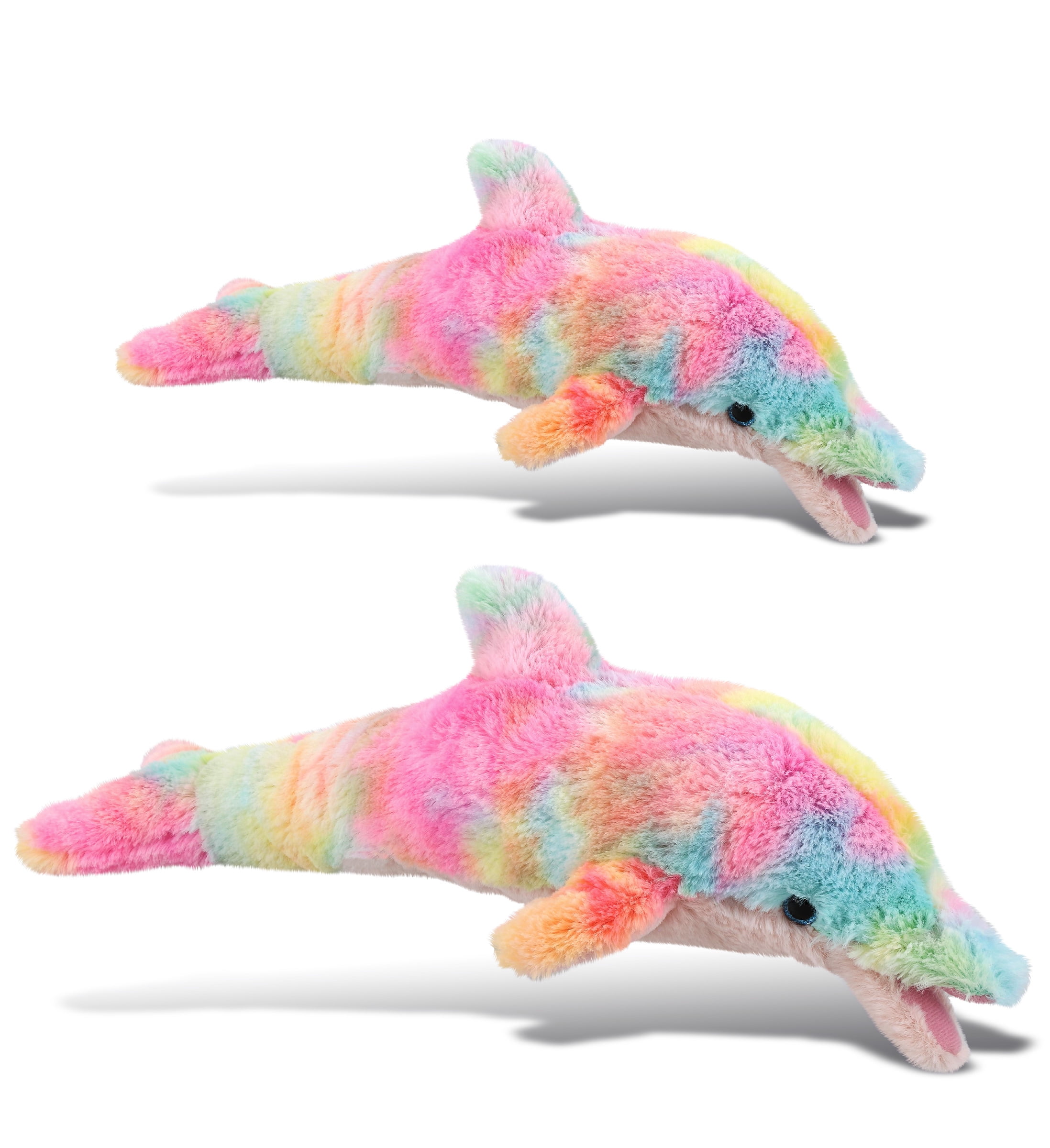 DolliBu Plush Dolphin Stuffed Toys - Soft Huggable Rainbow Plush Kit