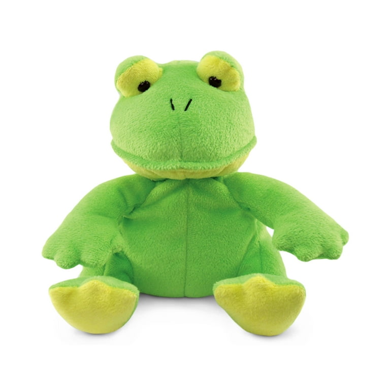 DolliBu Plush Frog Stuffed Animal - Soft Huggable Sitting Green