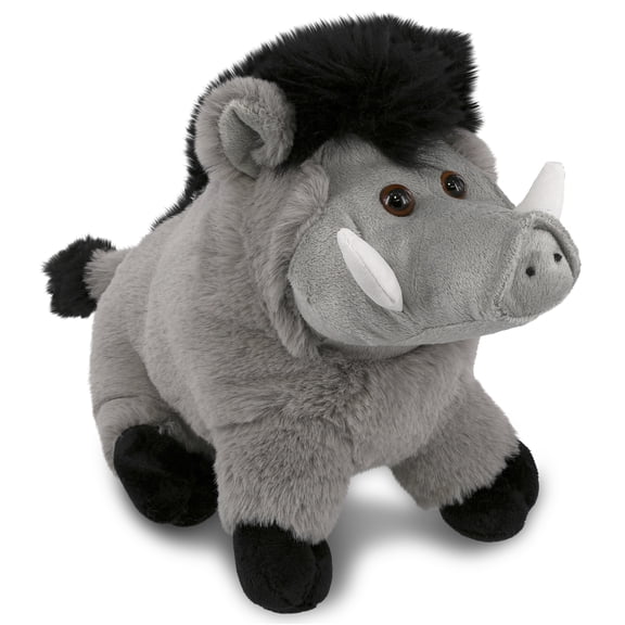 DolliBu Plush Grey Boar Stuffed Animal - Soft Huggable Grey Boar, Adorable Playtime Zoo Boar Plush, Cute Wildlife Safari Cuddle Gift, Super Soft Plush Doll Toy for Kids and Adults - 7.5 Inch Tall