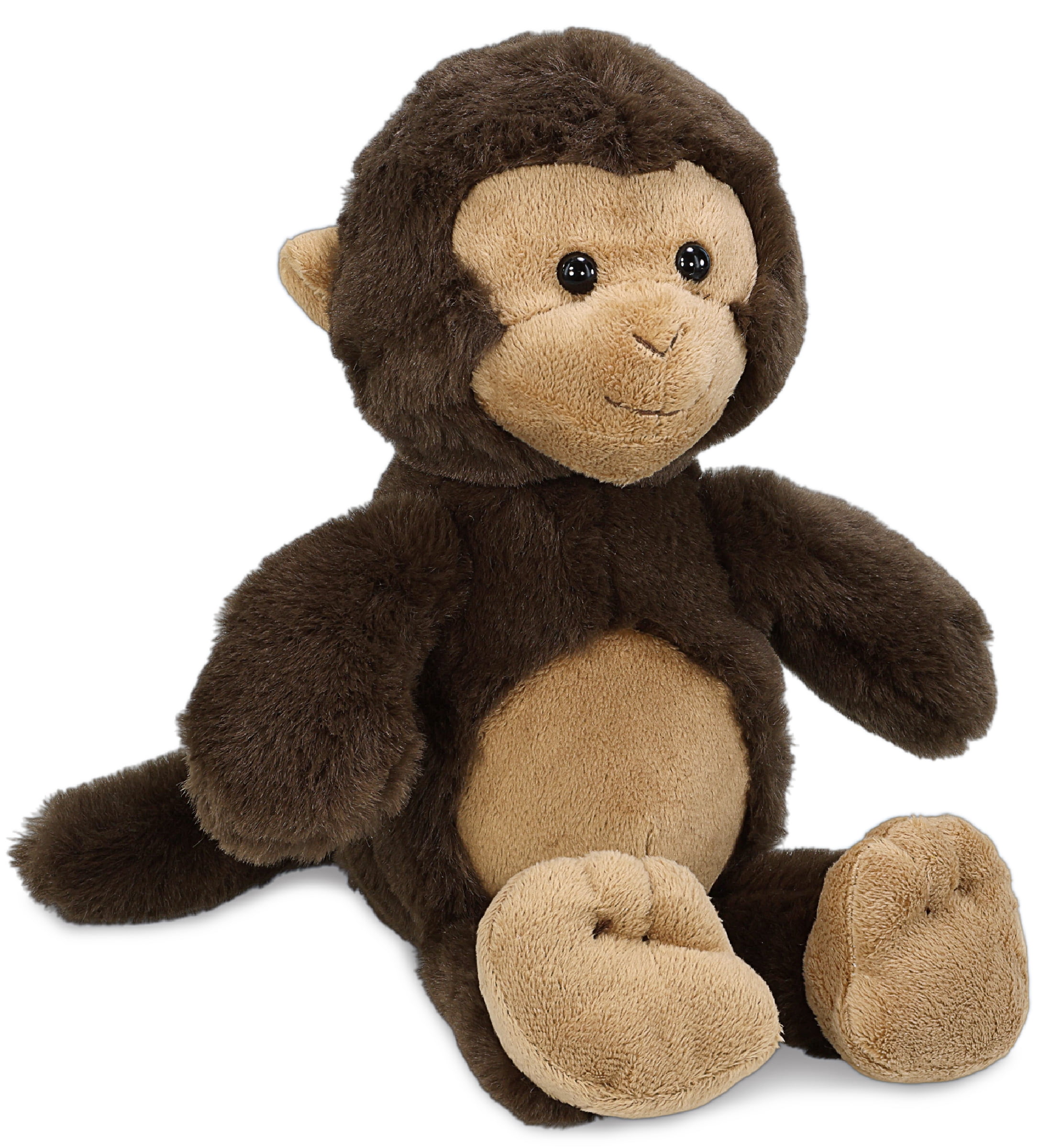 DolliBu Plush Monkey Stuffed Animal - Super Soft Stuffed Animal Monkey Doll, Brown Wildlife Animal Toy, Fluffy Plush Toy For Boys and Girls, Cute Doll Gift for Birthdays, Baptism - 9 Inches