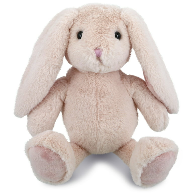 DolliBu Plush Rabbit Stuffed Animal - Soft Huggable Baby Pink Rabbit,  Adorable Playtime Bunny Plush Toy, Cute Farm Life Cuddle Gifts, Super Soft  Plush