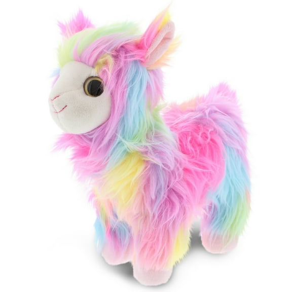 DolliBu Plush Rainbow Llamacorn Stuffed Animal - Soft Fur Huggable Plush, Adorable Playtime Plush Toy, Cute Fantasy Animal Cuddle Gifts, Super Soft Plush Animal Toy for Kids & Adults - 9.5" Inches