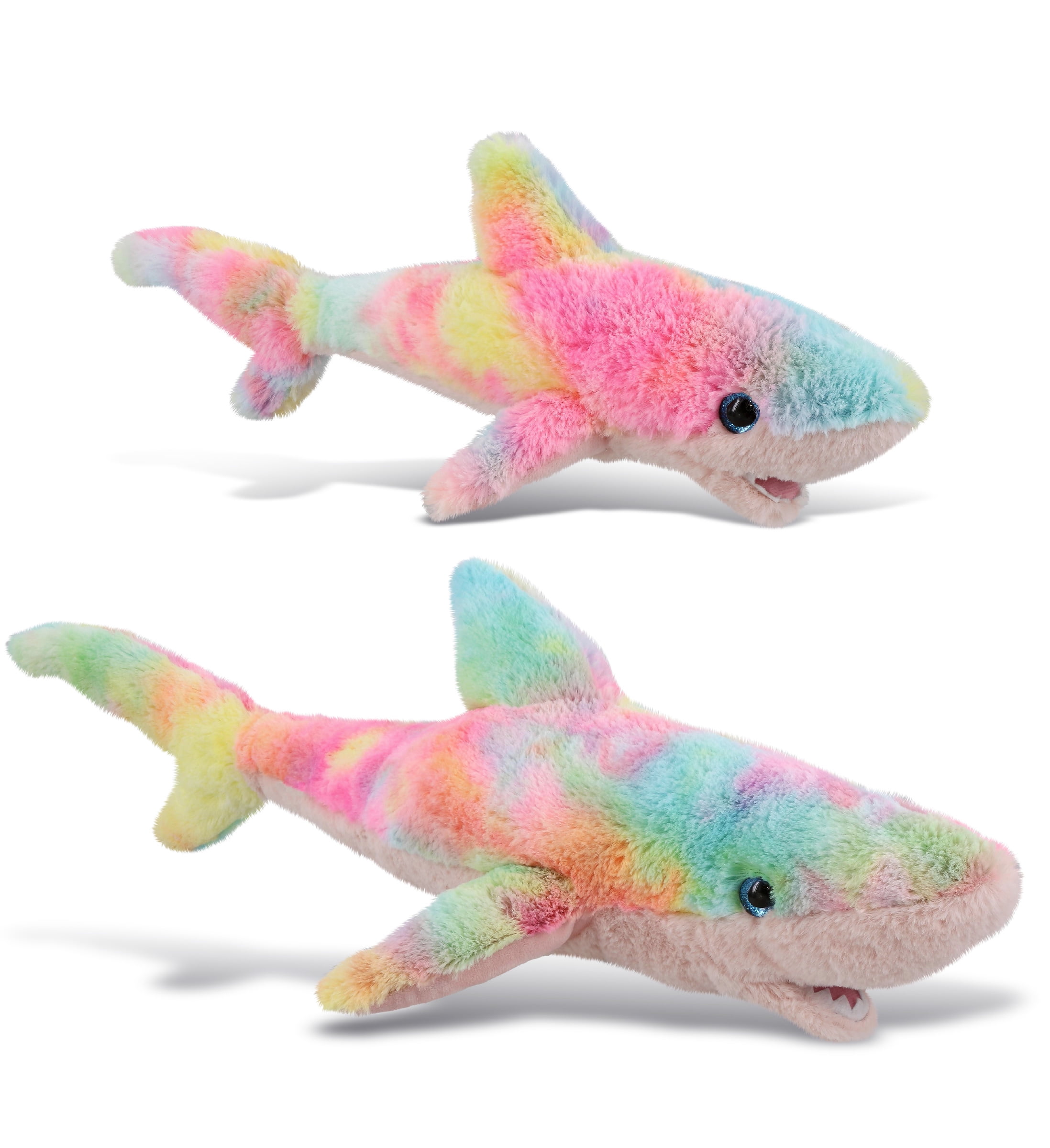 DolliBu Plush Shark Stuffed Toys - Soft Huggable Rainbow Plush Kit