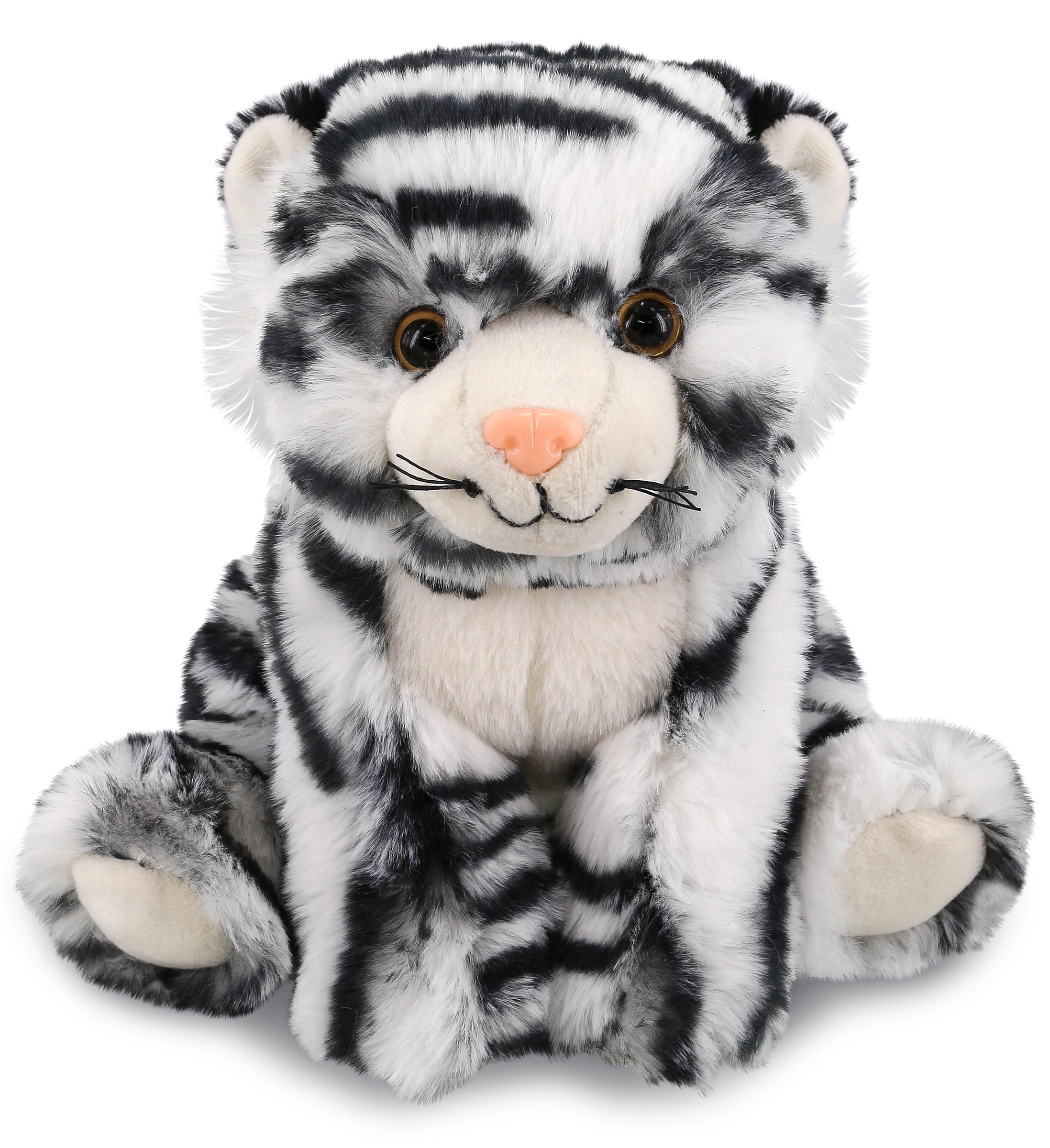 DolliBu Plush Tiger Stuffed Animal - Soft Huggable Squat White Tiger ...