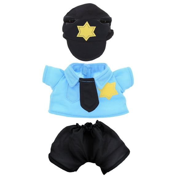 DolliBu Police Officer Dress Up Set for Teddy Bear Plush Toy - Police Outfit for Stuffed Animals, Cute Set of Police Hat, Shirt, & Pants for Teddy Bear Costume, Stuffed Animal Clothes - Large