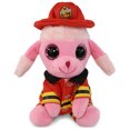 thumbnail image 1 of DolliBu Poodle Firefighter Stuffed Animal - Big Eye Pink Poodle Fireman Toy with Red Fireman Costume Outfit and Fireman Hat, Cute Pet Life Stuffed Animal Fire Fighter Doll Plush Toy for Kids - 6 Inch, 1 of 6