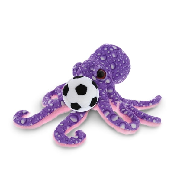 DolliBu Purple Octopus Stuffed Animal with Soccer Ball Plush - Soft Huggable Octopus, Adorable Playtime Plush Toy, Cute Wildlife Gift, Super Soft Plush Doll Animal Toy for Kids and Adults - 12 Inches