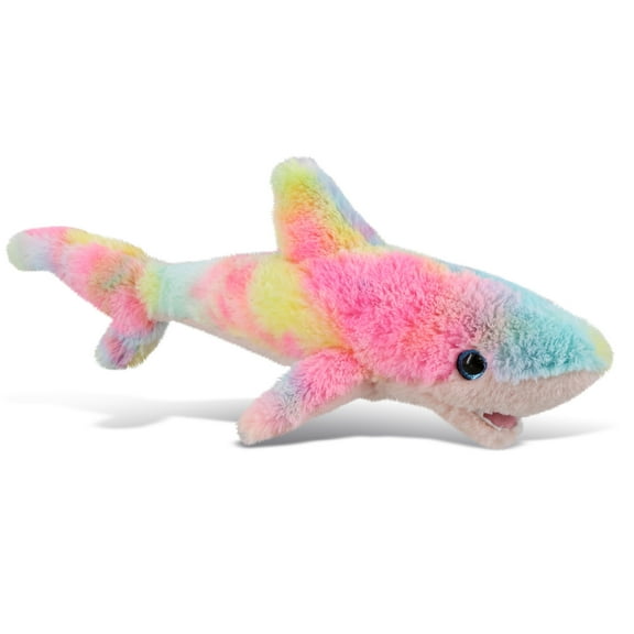 DolliBu Rainbow Shark Stuffed Animal Soft Huggable Shark Stuffed Toy, Adorable Playtime Ocean Plush Toy, Cute Cuddle Gifts, Super Soft Plush Doll Animal Toy for Kids and Adults 14 Inches