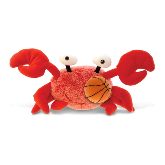 DolliBu Red Crab Stuffed Animal with Basketball Plush - Soft Huggable Crab, Adorable Playtime Plush Toy, Cute Wildlife Gift, Red Crab Plush Doll Ocean Toy for Kids and Adults - 12 Inches