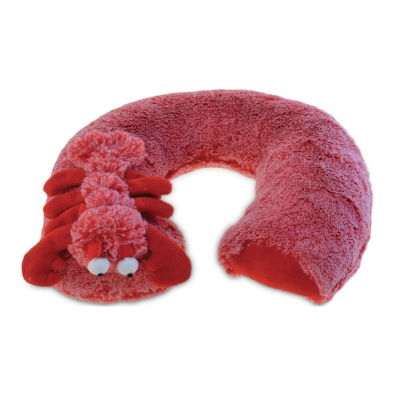 DolliBu Red Lobster Plush Neck Pillow - Soft Travel Neck Pillow Animal for Neck & Head Support, Cute Wild Life Stuffed Pillow Accessory for Naps, Novelty Stuffed Animal Headrest for Kids & Adults