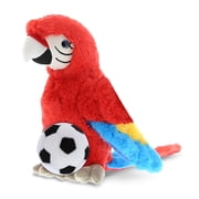 DolliBu Red Parrot Stuffed Animal with Soccer Ball Plush - Soft and Huggable Parrot, Adorable Playtime Plush Toy, Cute Wild Life Gift, Super Soft Stuffed Doll Animal Toy for Kids, Adults - 9.5 Inches
