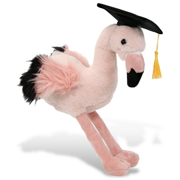DolliBu Rose Flamingo Graduation Plush Toy - Super Soft Rose Flamingo Graduation Stuffed Animal Dress Up with Graduation Cap with Tassel - Reward Celebration Grad Gift - 8.5 Inch