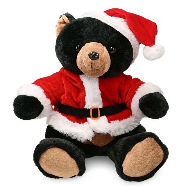 DolliBu Santa Black Bear Stuffed Animal Plush Toy - Super Soft Wild ...