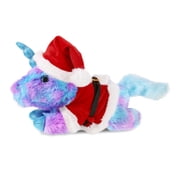 DolliBu Santa Friday Blue Unicorn Stuffed Animal Plush Toy - Super Soft Dress Up with Red Santa Claus Outfit, Cute Unicorn Holiday Christmas Gift - 10.5 Inches