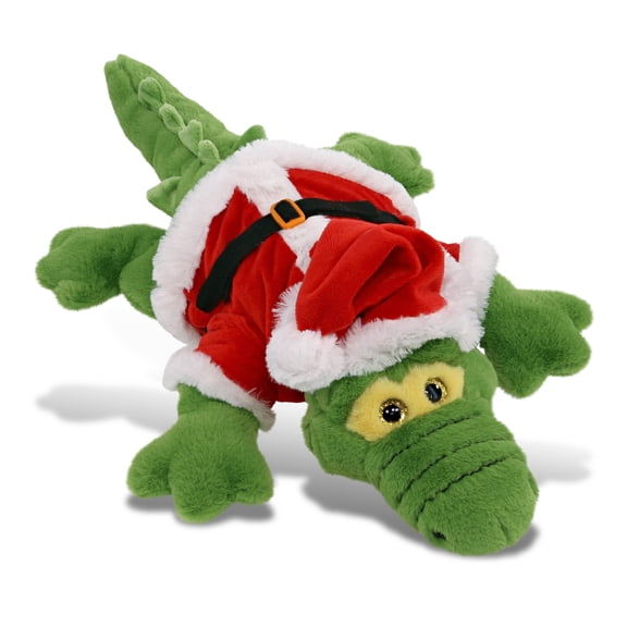 DolliBu Santa Green Alligator Large Stuffed Animal Plush Toy - Super Soft Dress Up with Red Santa Claus Outfit, Cute Wildlife Alligator Gift Perfect Holiday Christmas Gift - 17 Inches
