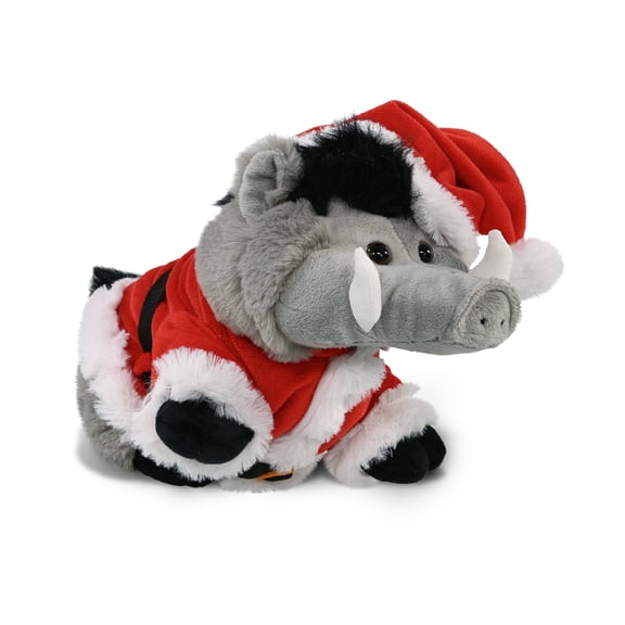 DolliBu Santa Grey Boar Stuffed Animal Plush Toy - Super Soft Dress Up with Red Santa Claus Outfit, Cute Wild Life Animal Boar Gift Perfect Holiday Christmas Gift - 7.5 Inches