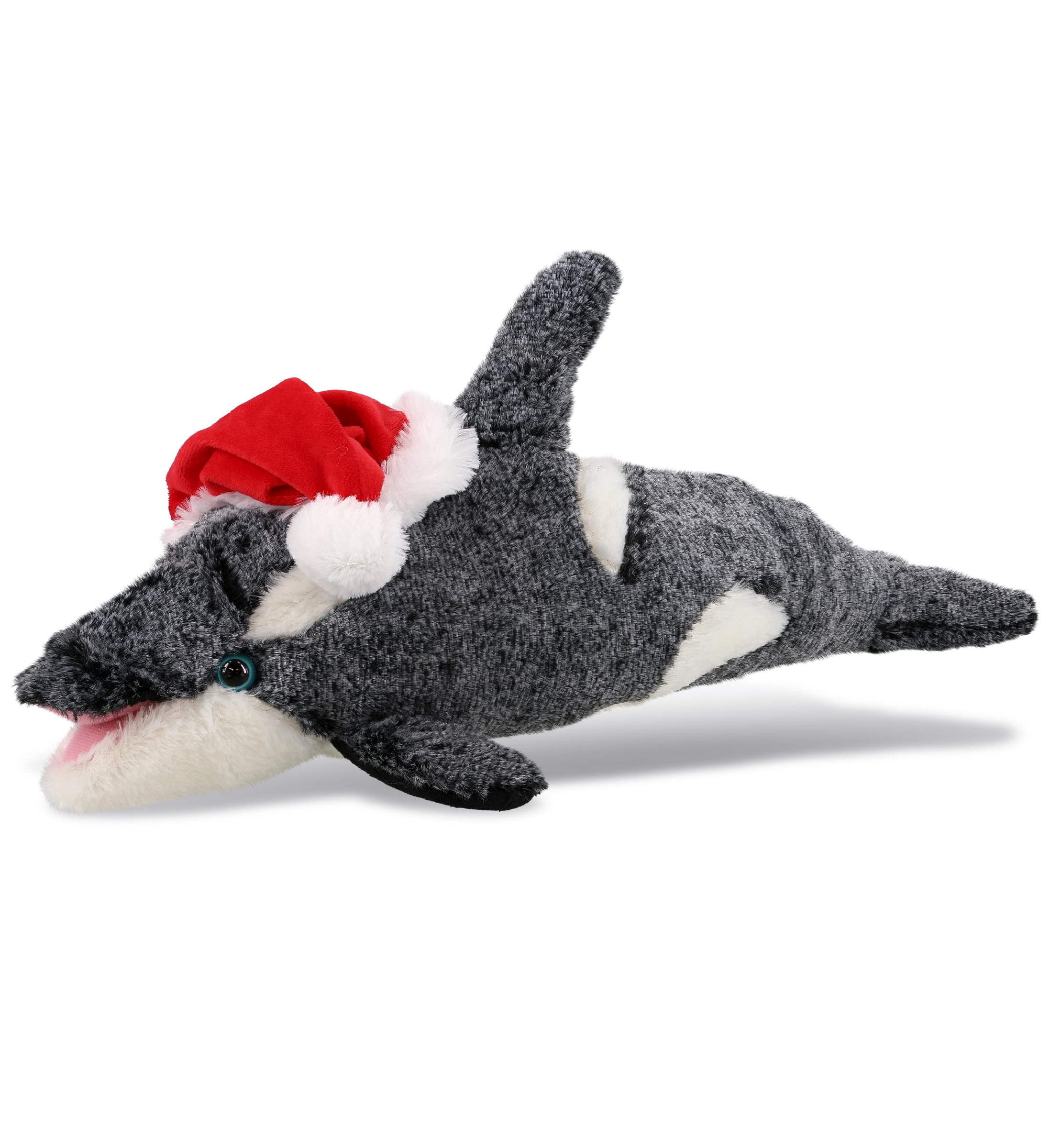 DolliBu Santa Big Eye Shark Stuffed Animal Plush Toy - Super Soft Ocean Life Animal Dress Up With Red Santa Claus Outfit, Cute Ocean Life Holiday Christmas Gift - 6 Inch