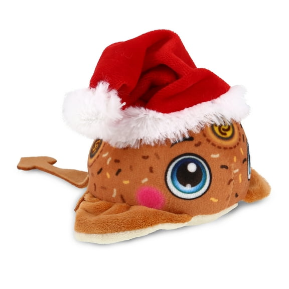 DolliBu Santa Stingray Stuffed Animal Plush Toy - Super Soft Stingray Plush Animal Dress Up with Red Santa Claus Hat, Cute Ocean Life Christmas Holiday Gift - 8 Inches