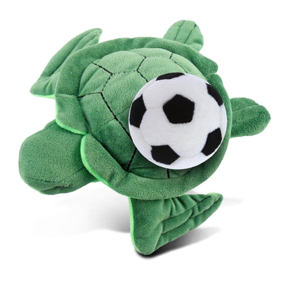 DolliBu Sea Turtle Stuffed Animal with Soccer Ball Plush - Soft Huggable Sea Turtle, Adorable Playtime Plush Toy, Cute Wildlife Gift, Super Soft Plush Doll Animal Toy for Kids and Adults - 6 Inches