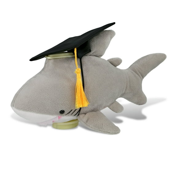 DolliBu Shark - Plush Bank Graduation Toy - Soft Plush Graduation Stuffed Animal Dress Up with a Graduation Cap with Tassel Outfit - Congratulatory Graduation Gift - 9 Inch