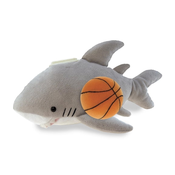 DolliBu Shark Plush Bank Stuffed Animal with Basketball Plush Huggable Shark, Adorable Playtime Plush Toy, Cute Ocean Life Gift Doll Animal Toy for Kids and Adults 9 Inches