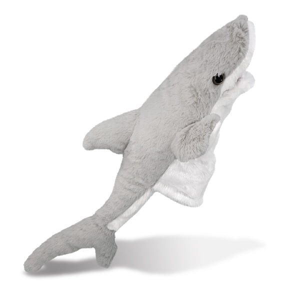 DolliBu Shark Plush Hand Puppet - Super Soft Stuffed Animal Shark Puppet Toy for Kids, Educational Cute Plush Puppets for Teaching, Games, and Shows